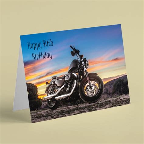 Harley Birthday Cards Etsy