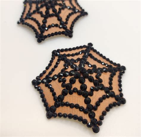 Nude Illusion Spider Web Halloween Burlesque Pasties Etsy UK