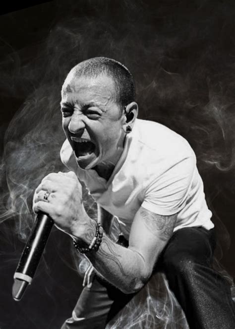 Chester Bennington Poster Picture Metal Print Paint By Batrisyia