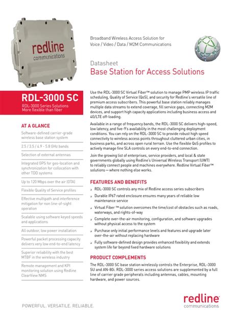 Redline COM DS RDL 3000 SC | PDF | Quality Of Service | Wireless