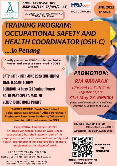 Occupational Safety And Health Coordinator Osh C Dosh Approved