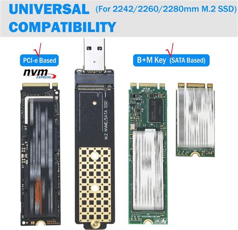 M 2 To Usb Enclosure Riitop M2 Ssd To Usb 3 1 Type A Reader With Ca