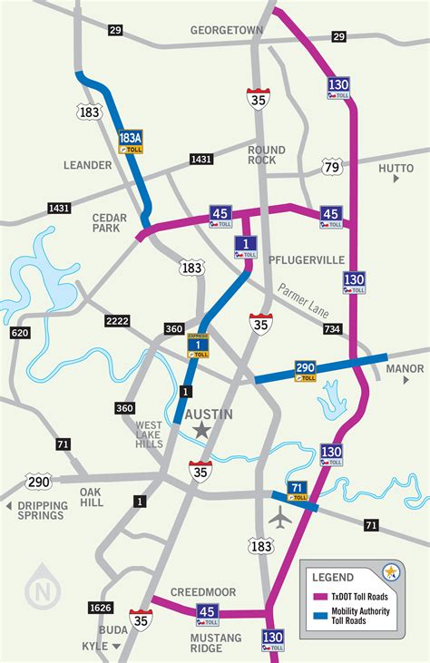 Austin toll road map - Map of Austin toll road (Texas - USA)