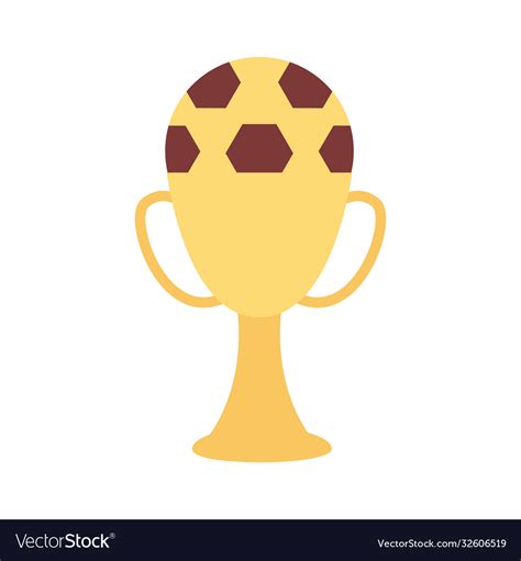 Trophy soccer flat style icon Royalty Free Vector Image