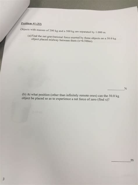 Solved Objects with masses of 200 kg and a 500 kg are | Chegg.com