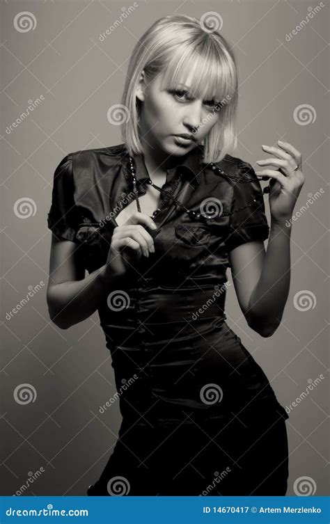 Blonde In The Studio Stock Image Image Of Computer Elegance 14670417