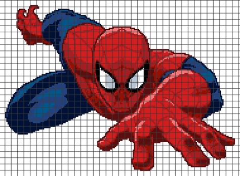 Spider Man Crochet Graph Pattern