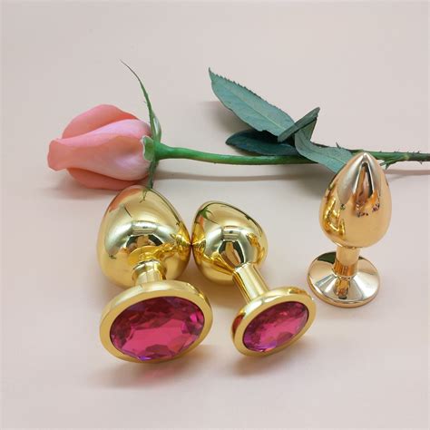 Round Base Jewelled Golden Metal Butt Plug Anal Toy For Adult China Sex Toy And Butt Plugs Price
