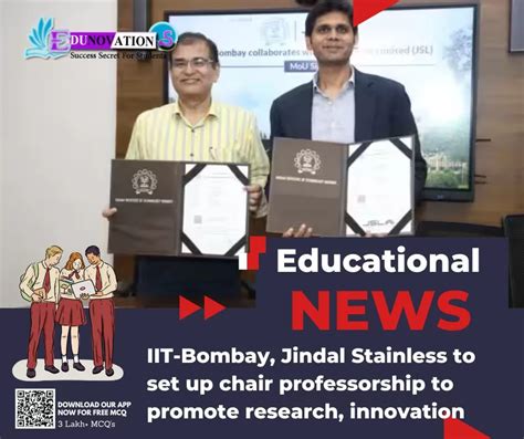 Iit Bombay Jindal Stainless To Set Up Chair Professorship To Promote