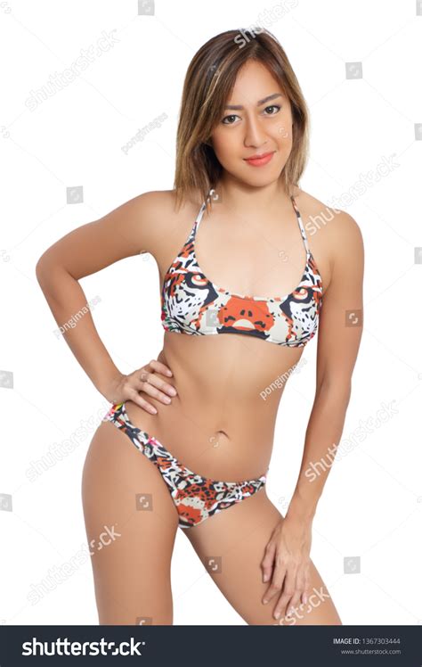 Beautiful Asian Woman Bikini White Background Stock Photo Shutterstock