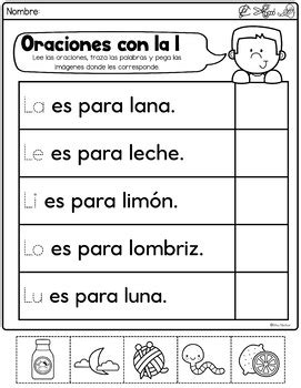 Letra L S Labas Con L La Le Li Lo Lu Spanish Letter Of The Week