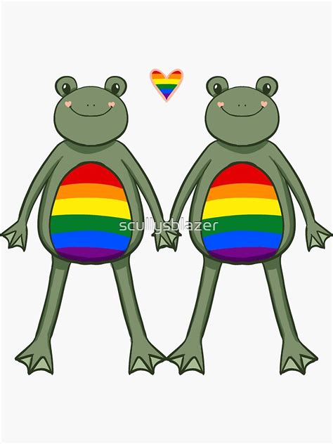 Gay Pride Queer Frogs In Love LGBTQIAP Cottagecore Sticker By