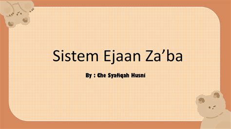 Sistem Ejaan Za Ba