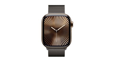 Buy Apple Watch Series 10 Gps Cellular 42mm Gold Titanium Case With Slate Milanese Loop