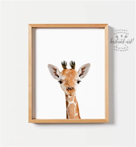 Safari Nursery Art Giraffe Print Printable Art Safari Etsy Safari