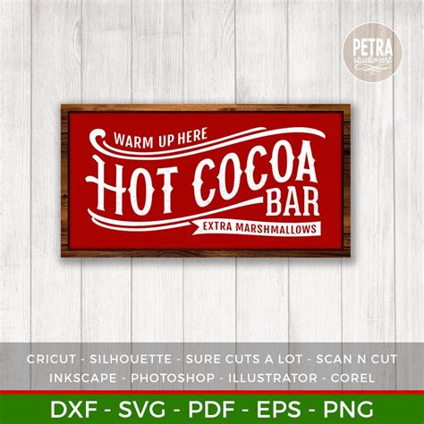 Hot Cocoa Bar For Christmas Svg Cut File Great For Crafting Etsy