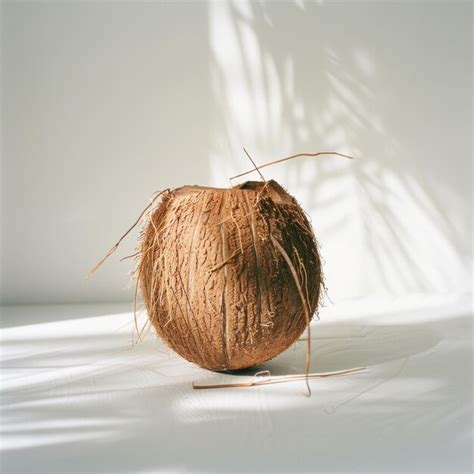 coconut    white wall premium ai generated image