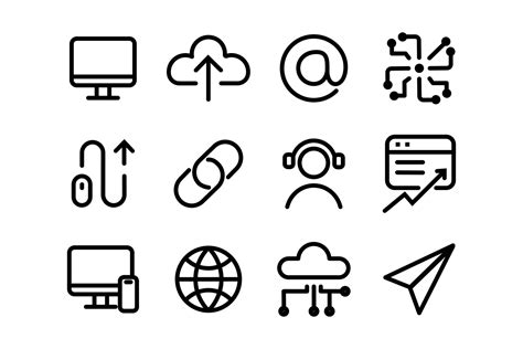 Collection Of Computer Icon For Digital Technology Simple Stroke Line Art Icon Design 14718676