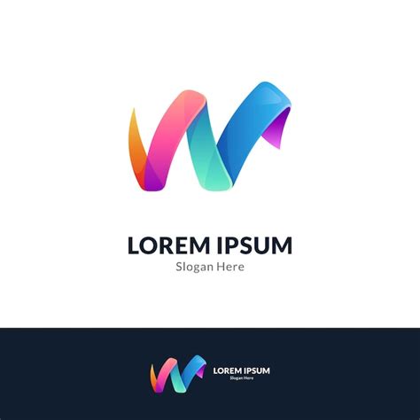 Premium Vector | Letter w colorful logo template