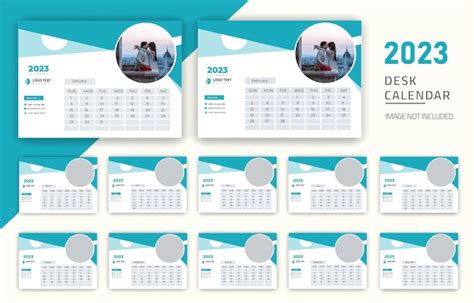 Modèle De Calendrier De Bureau Simple Du Nouvel An 2023 Vecteur Premium