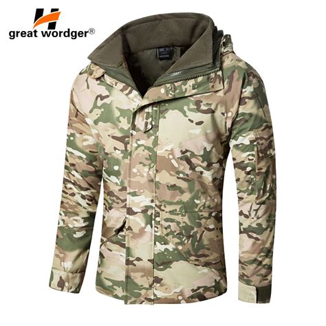 G8 Winter Men Thick Thermal Tactical jacket Coat Waterproof Double layer Removable Military ...