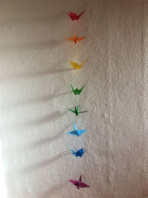 Maxi Kranich Girlande Regenbogen Origami Japanische Kunst Etsy De