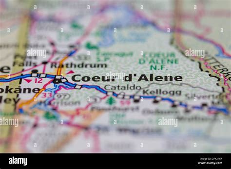 Coeur Dalene On A Map Hi Res Stock Photography And Images Alamy