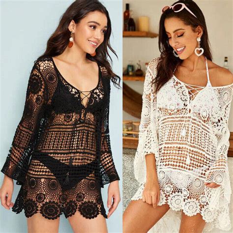 Sexy Beach Cover Up Beach Vacation Bikini Cover Up Sun Protection Top Female Ebay