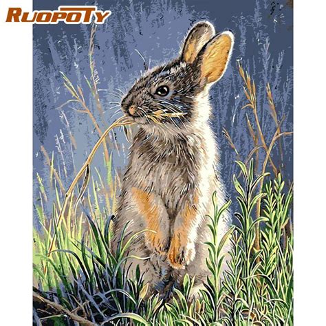 Купить Ruopoty, бескаркасная картина с животными, сделай сам, картина ...