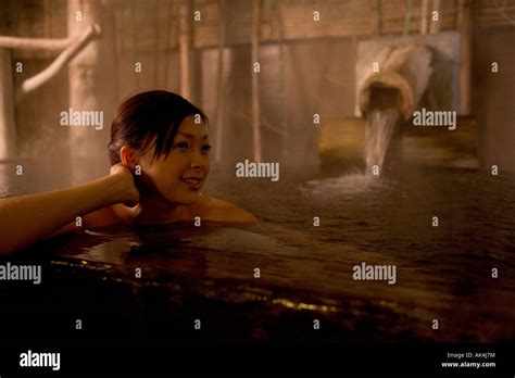 Woman Relaxing In Hot Tub Stock Photo Alamy