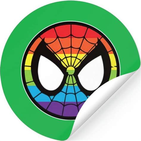 Spider Man Face Gay Pride Rainbow Lgbt Stickers
