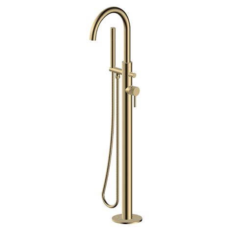 freestanding bath shower mixer brushed brass