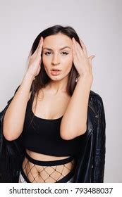 Sexy Brunette Girl Slender Figure Posing Stock Photo 793488037 Shutterstock