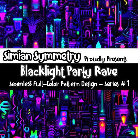 DIGITAL PAPER Blacklight Party Rave Series 1 | Seamless Designs