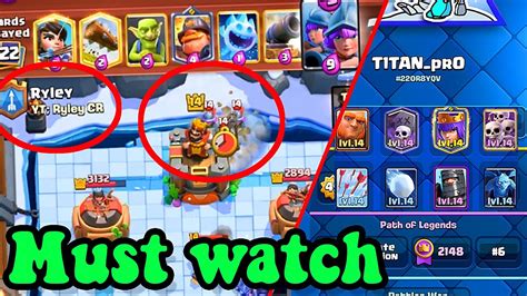 Destroy Ryley Best Giant Graveyard Dark Prince Player Clash Royale Titan Youtube