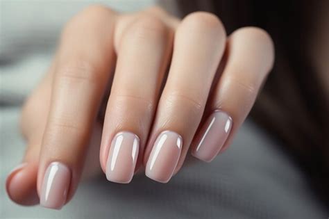 Premium AI Image Woman Hand With Nude Shades Nail Polish On Her