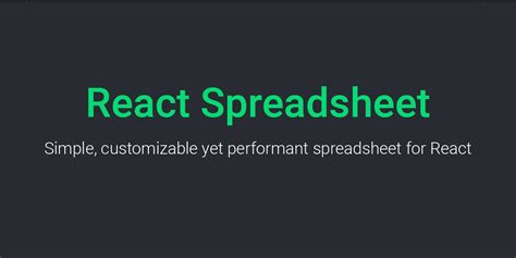 Github Iddan React Spreadsheet Simple Customizable Yet Performant