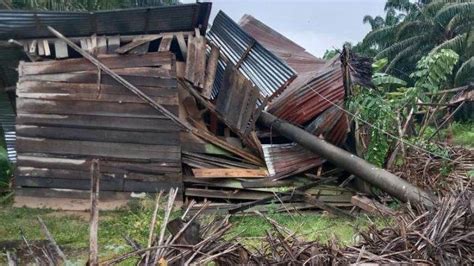 Pohon Dan Tiang Listrik Ambruk Menimpa Rumah Di Aceh Tamiang