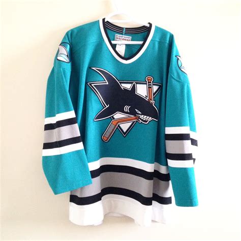 San Jose Sharks Authentic Centre Ice Ccm Hockey Jersey Etsy Canada