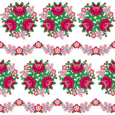 Seamless Floral Polonais Ethnique Papier Peint Papiers Peints