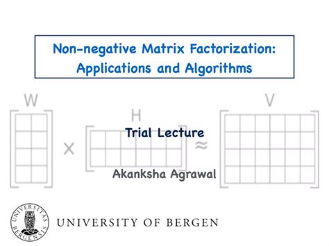 Non Negative Matrix Factorization PPT