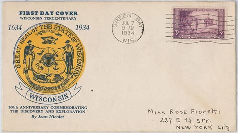 United States Cachet Fdc Cover Scott Wisconsin