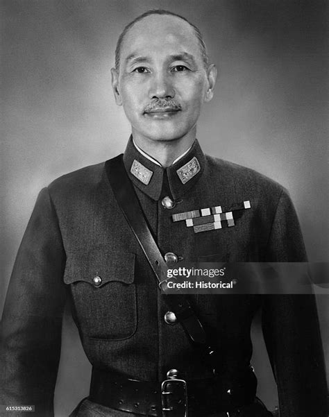 A Portrait Of Chiang Kai Shek Leader Of The Kuomintang Party Army Of