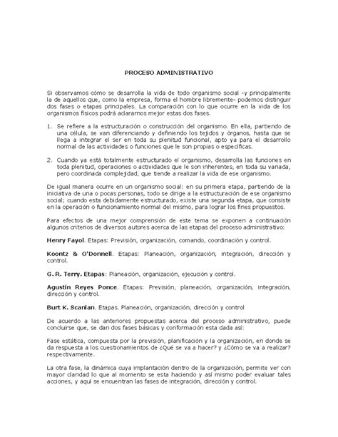 Proceso Administrativo: Fases y Etapas Clave en la Gestión (ADM 101