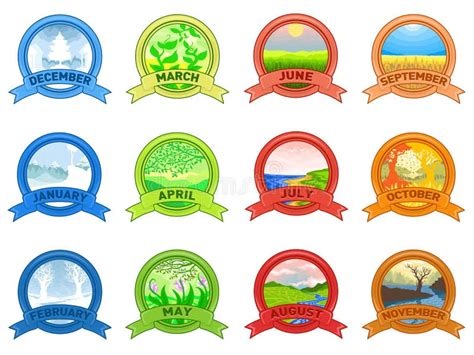 months   year stock vector illustration  nature