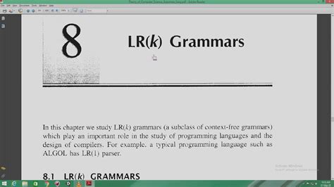 Lr K And Ll K Grammars Youtube