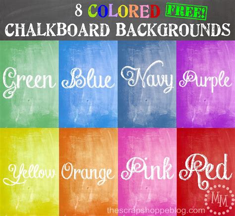 8 COLORED Chalkboard Backgrounds The Scrap Shoppe