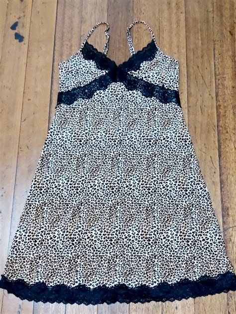 Leopard Print Nightwear Lingerie Nighties Silk Satin Women S Fashion Undergarments