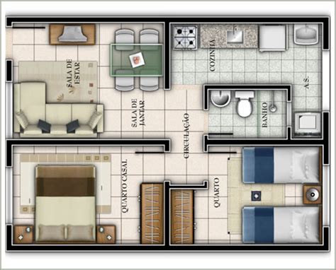 Planos Para Apartamentos De 45 Metros Cuadrados Y Dos Dormitorios