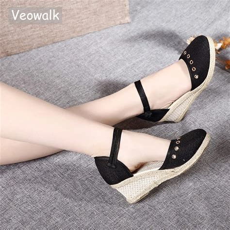 Veowalk Alpargatas Bohemias De Lino Con Cu A Para Mujer Sandalias